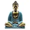 Turkis & guld Buddha 15x12x7 (cm)