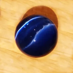Cymophan (chrysoberyl) katteøje, DYB Blå 10 cm