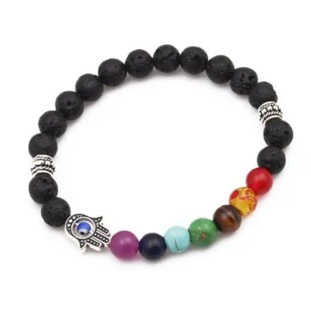 LAVA & CHAKRA STEN armbånd med hamsa hånd