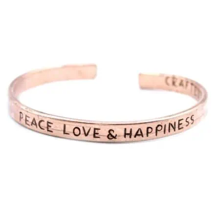 Inspirations Kobber armbånd med tekst