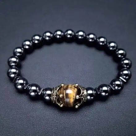 Tigerøje og hæmatit armbånd
