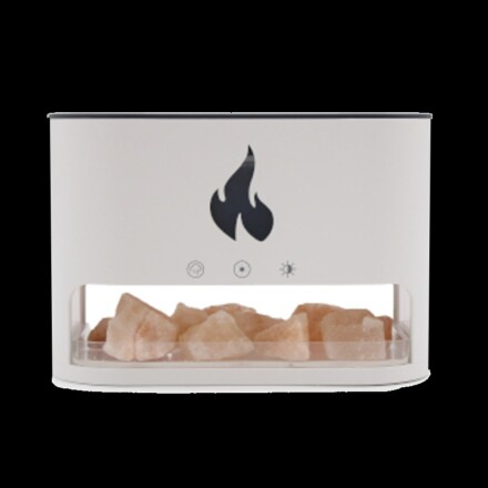 Flamme effekt aroma diffuser med Himalaya saltkammer